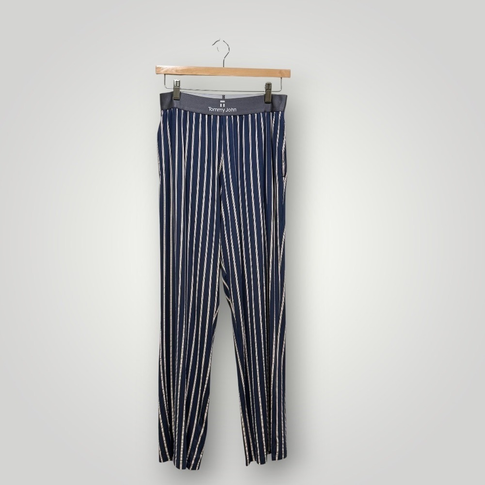 Tommy John Womens Second Skin Lounge Pants Dress Blues Pin Stripe Small NWT